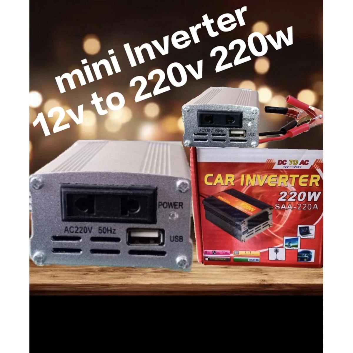12v DC TO AC 220w Inverter , 12 VOLT TO 220 WATTS INVERTER , CONVERTER 12V DC CURRENT TO AC CURRENT 220W INVERTER price in Pakistan