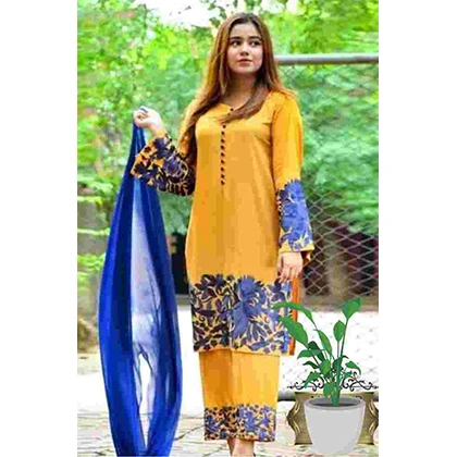 Farah hassan – 3PC Lawn Shirt Chiffon Duppata – BFFC765 (B) price in Pakistan