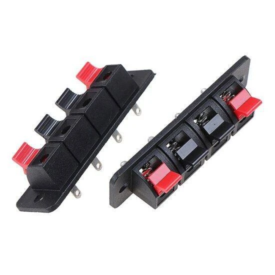 4 Positions Connector Terminal Push In Jack Spring Load Audio Speaker Terminals Cli price in Pakistan