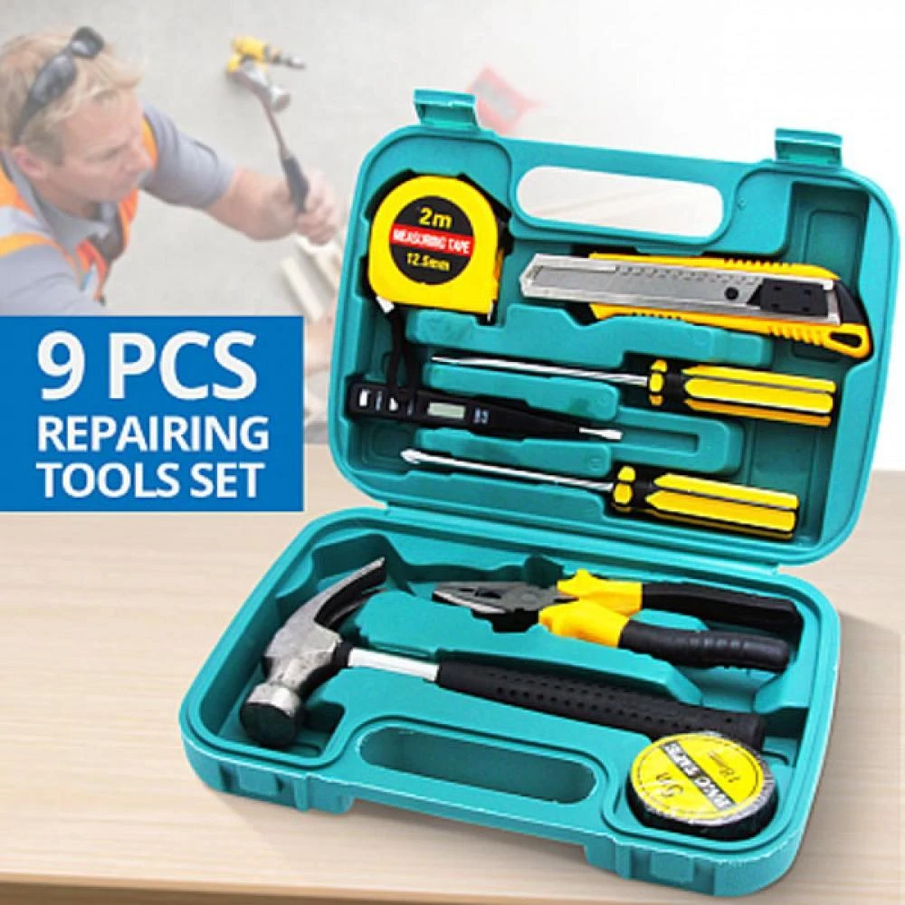 9 Pcs Repairing Tool Set for Home -Green price in Pakistan