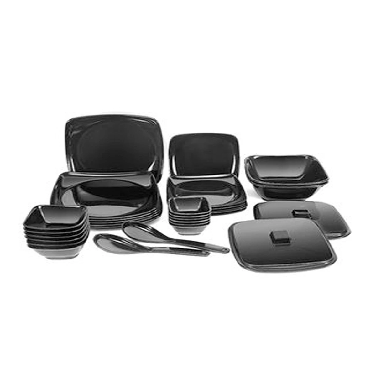 MELAMINE DINNER SET IN BLACK 35 PIECES price in Pakistan