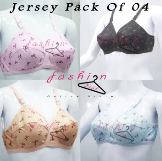 Pack of 4 Bra for Girls Classy Multi colour Printed Bra Brief Blouse price in Pakistan