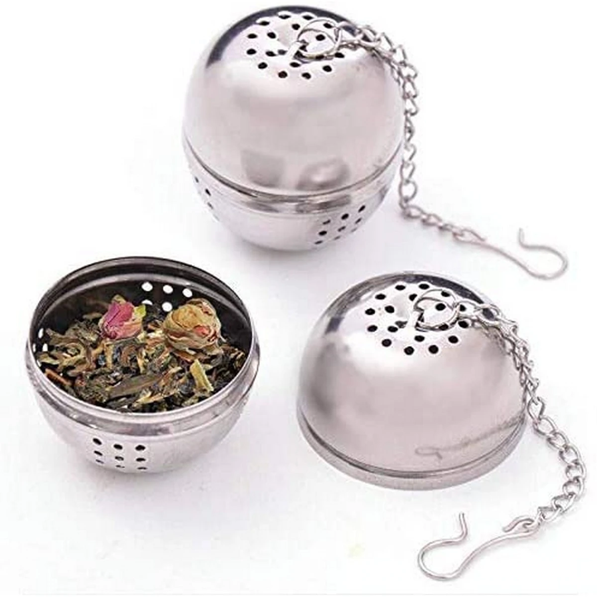 Stainless Steel Mesh Tea Ball Strainer Filter Infuser for Loose Leaf Tea and Mulling Spices – Chain Style price in Pakistan