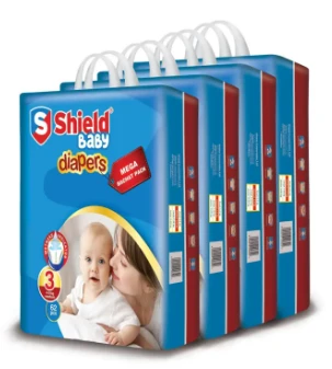 Shield Baby – Diaper Mega Bachat Pack Medium (62-Diapers, price in Pakistan