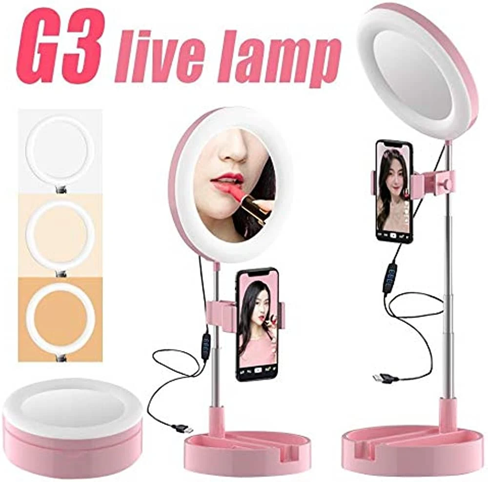 G3 LED Retractable Selfie Ring Light Dimmable Ring Lamp Photographic Lighting for Makeup Live Stream LED Camera price in Pakistan