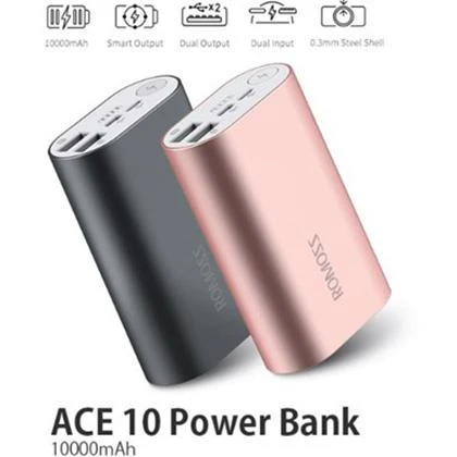 ACE Dual USB Outputs Power Bank – 10000mAh – Grey price in Pakistan