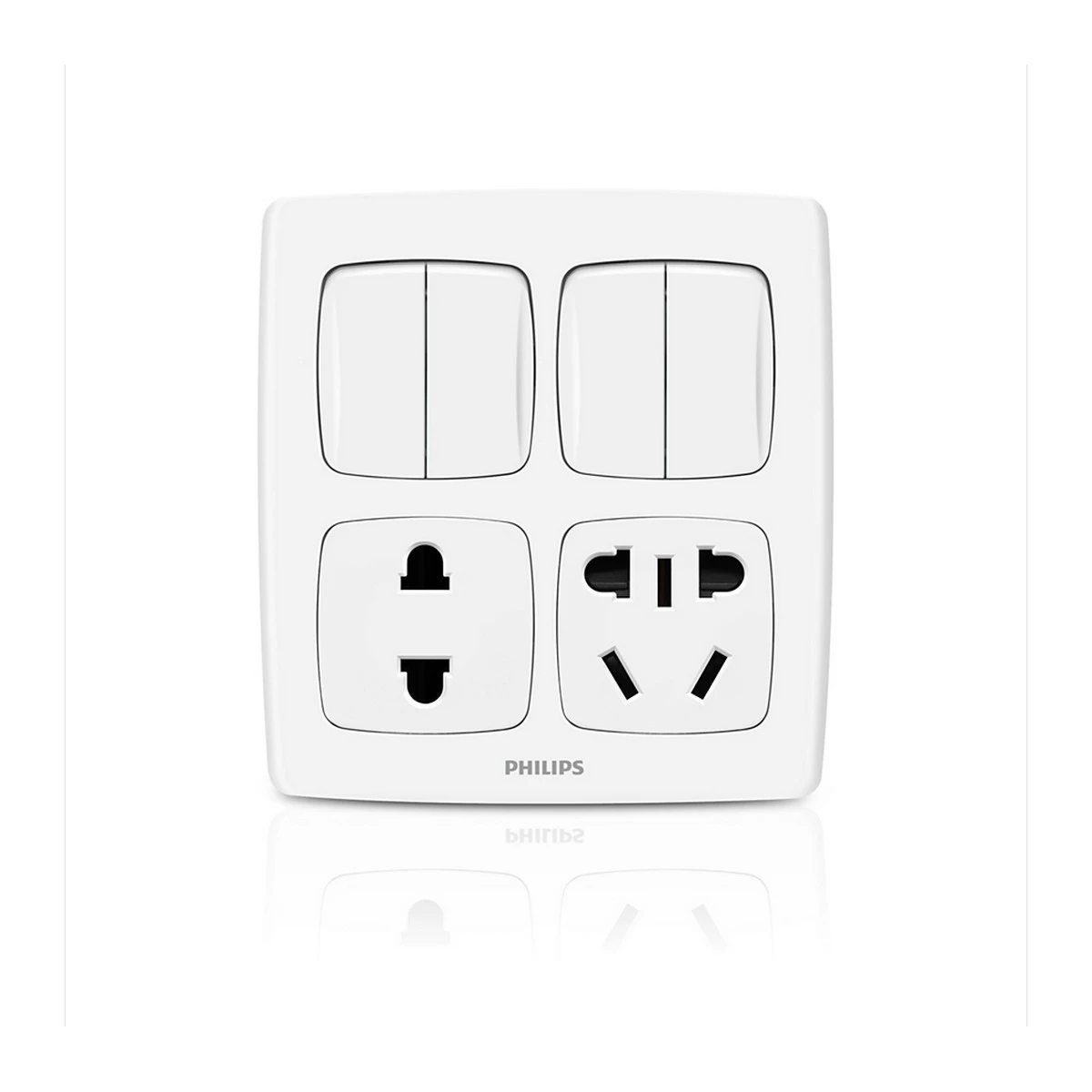 LeafStyle 2 Double Gang Switch + 1 Socket + 1 5Pin socket price in Pakistan