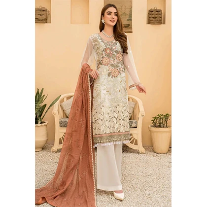 3PC Lawn Heavy Embroidered Shirt With Bamber Chiffon Embroidered Dupatta -BFHA800 (B) price in Pakistan