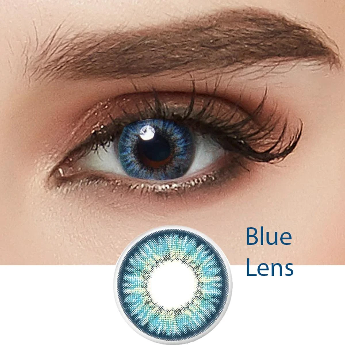 Blue Color Eye Contact Lenses soft + Free kit case and water  Fresh color Daily Use  Disposible Lenses  Best for girls & Boys price in Pakistan