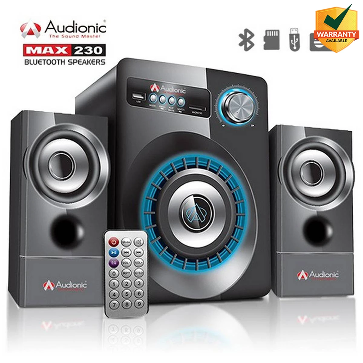 Audionic Max 230 Bluetooth Speakers  Portable Speaker  With Wireless Remote  Official Brand Warranty price in Pakistan
