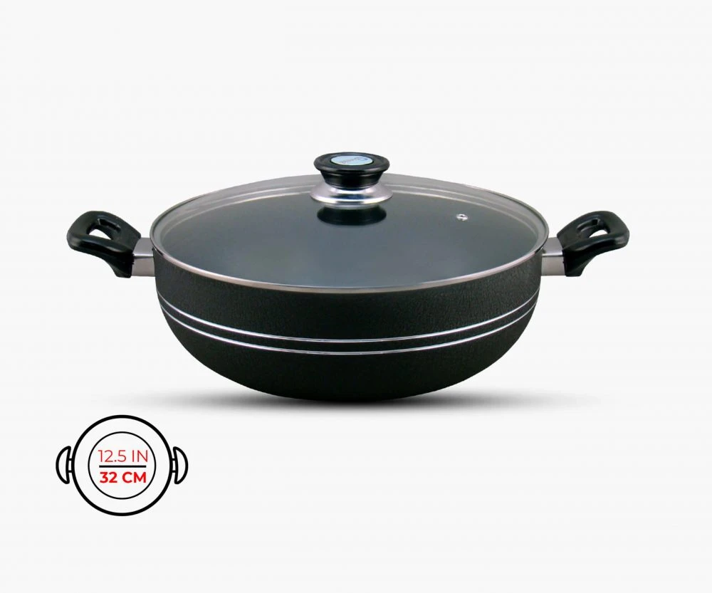 Best Quality Wok with Glass Lid (32Cm) Non Stick KarahiWok price in Pakistan