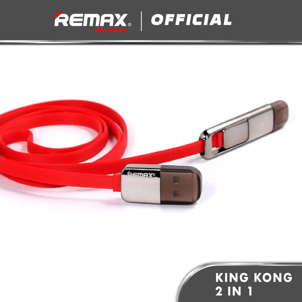 REMAX 2 IN 1 DATA & CHARGE CABLE FOR IPHONE & ANDROID Red Color price in Pakistan