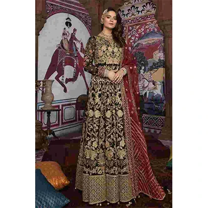 3PC Lawn Neckline Embroidered Shirt With Embroidered Chiffon Dupatta -BFFC790 (B) price in Pakistan