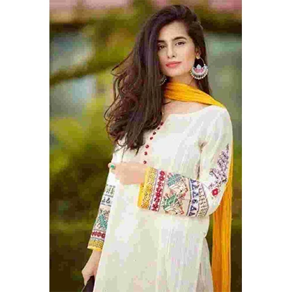 3PC Lawn Heavy Embroidered Shirt With Chiffon Crush Dupatta -BFFC792 (B) price in Pakistan