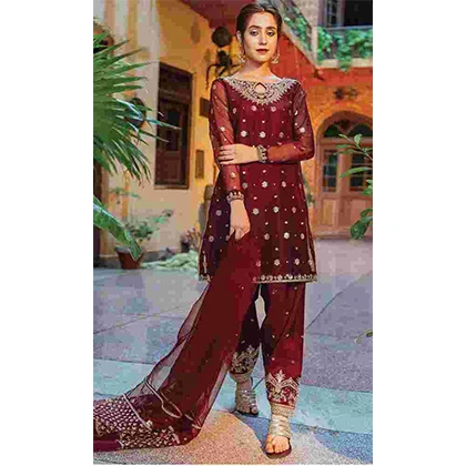 3PC Organza Embroidered Shirt With Organza Embroidered Dupatta -BFSIN781 (B) price in Pakistan
