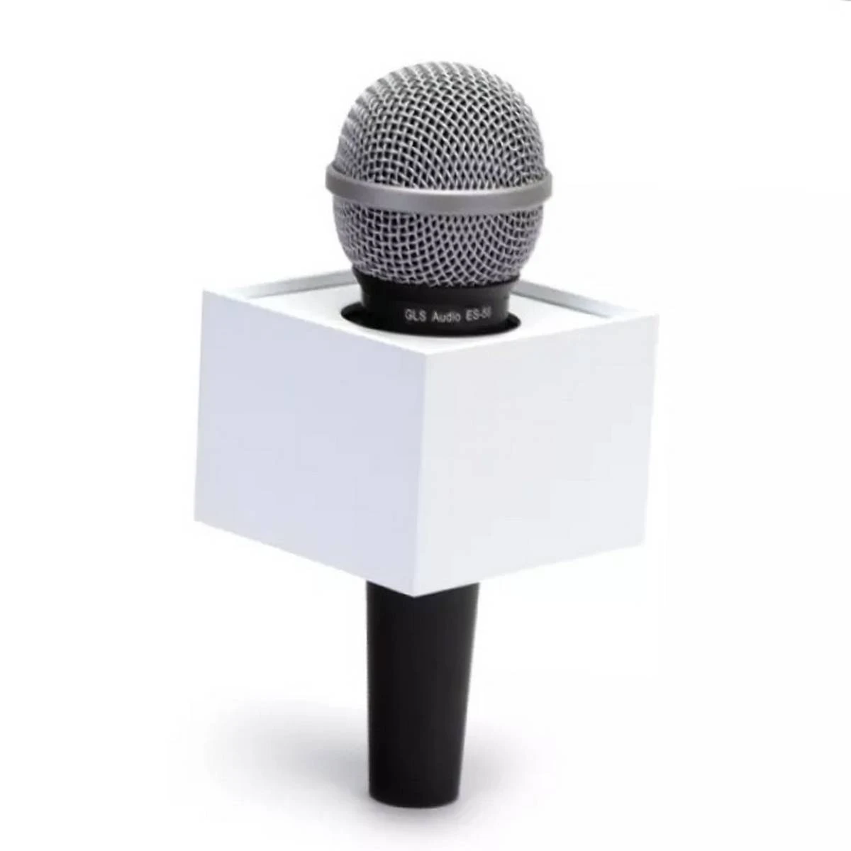 Microphone Square Logo Station Handheld Cube Shaped Interview Microphone Station Flag Microphone price in Pakistan
