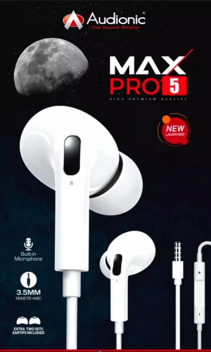 Audionic MAX PRO 5 High Premium Quality Handsfree/Earphones price in Pakistan