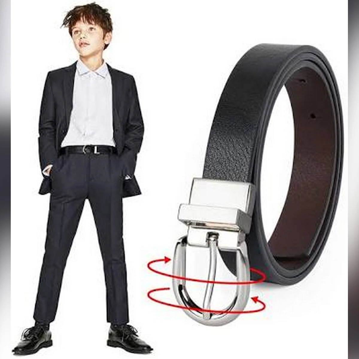 Pack Of 3 Leather Belt For Kids Color Blac price in Pakistan