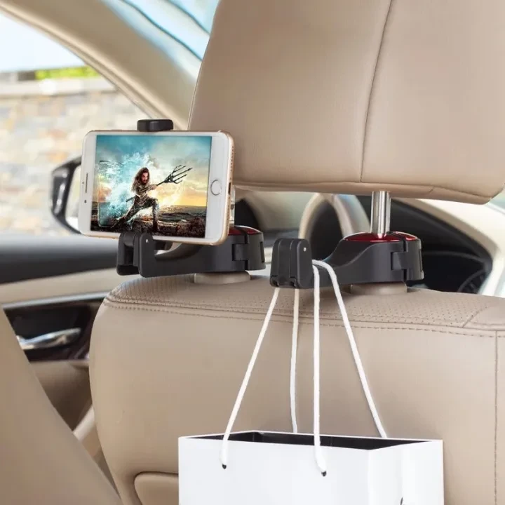 Adjustable Car Hooks Mobile Phone Holder Stand Portable Car Seat Back Fastener Universal Cell Phone Plastic Bracket Support price in Pakistan