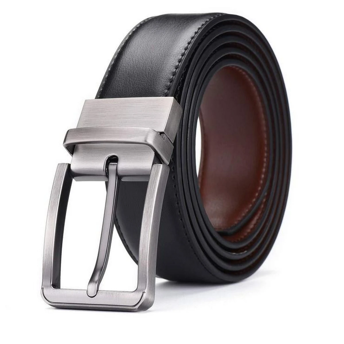2 in 1 Double Sided Black and Brown Leather Belt for Men price in Pakistan