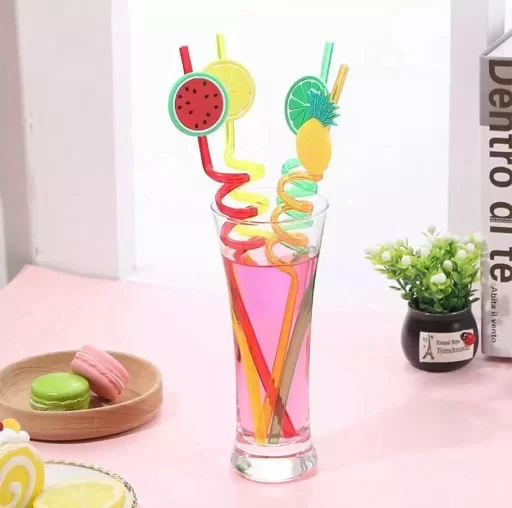 Fruit Drinking Straw, Reusable straws for kids Colors Pack of 4 price in Pakistan