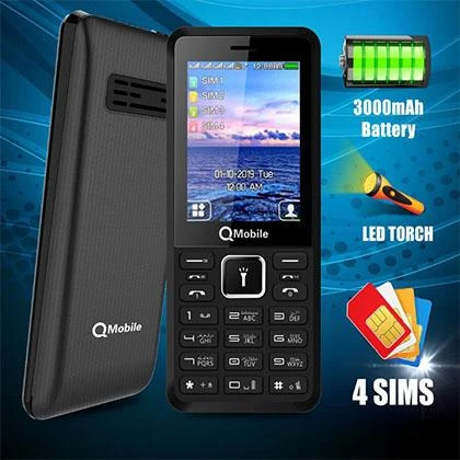 Qmobile F6 Lite 2.4 Inch – 4Sim – Wireless FM Radio – AnyColor price in Pakistan
