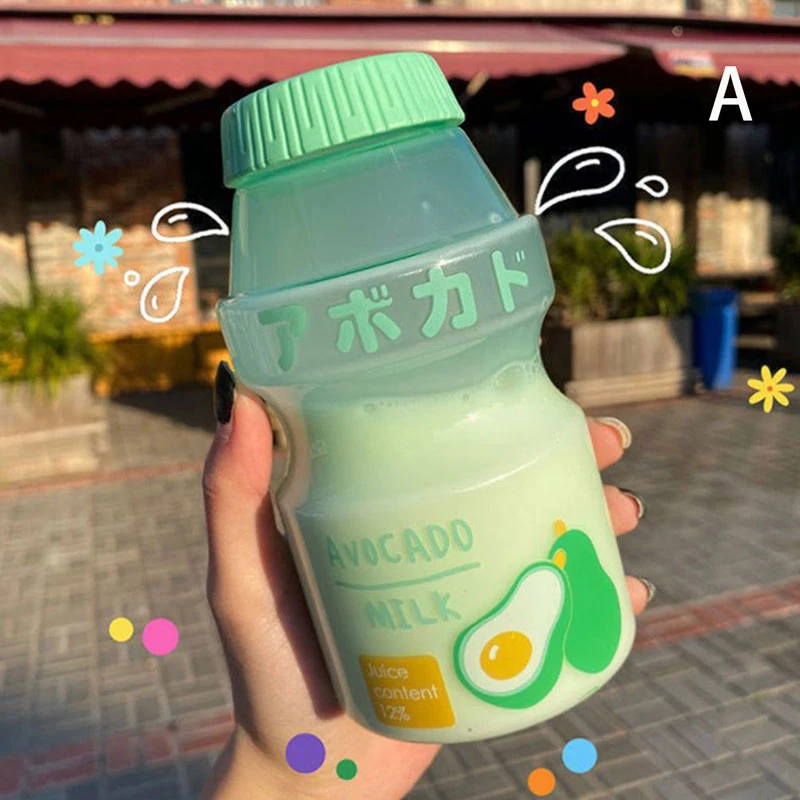 480ml Plastic Water Bottle Drinking Bottle Shape Cute Kawaii Milk Shaker Bottle price in Pakistan