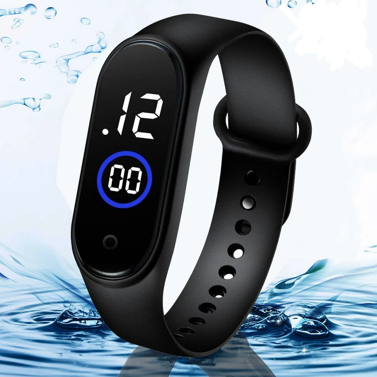 Waterproof Black Color. Water proof M3 Touch Led Bracelet Digital Watch price in Pakistan