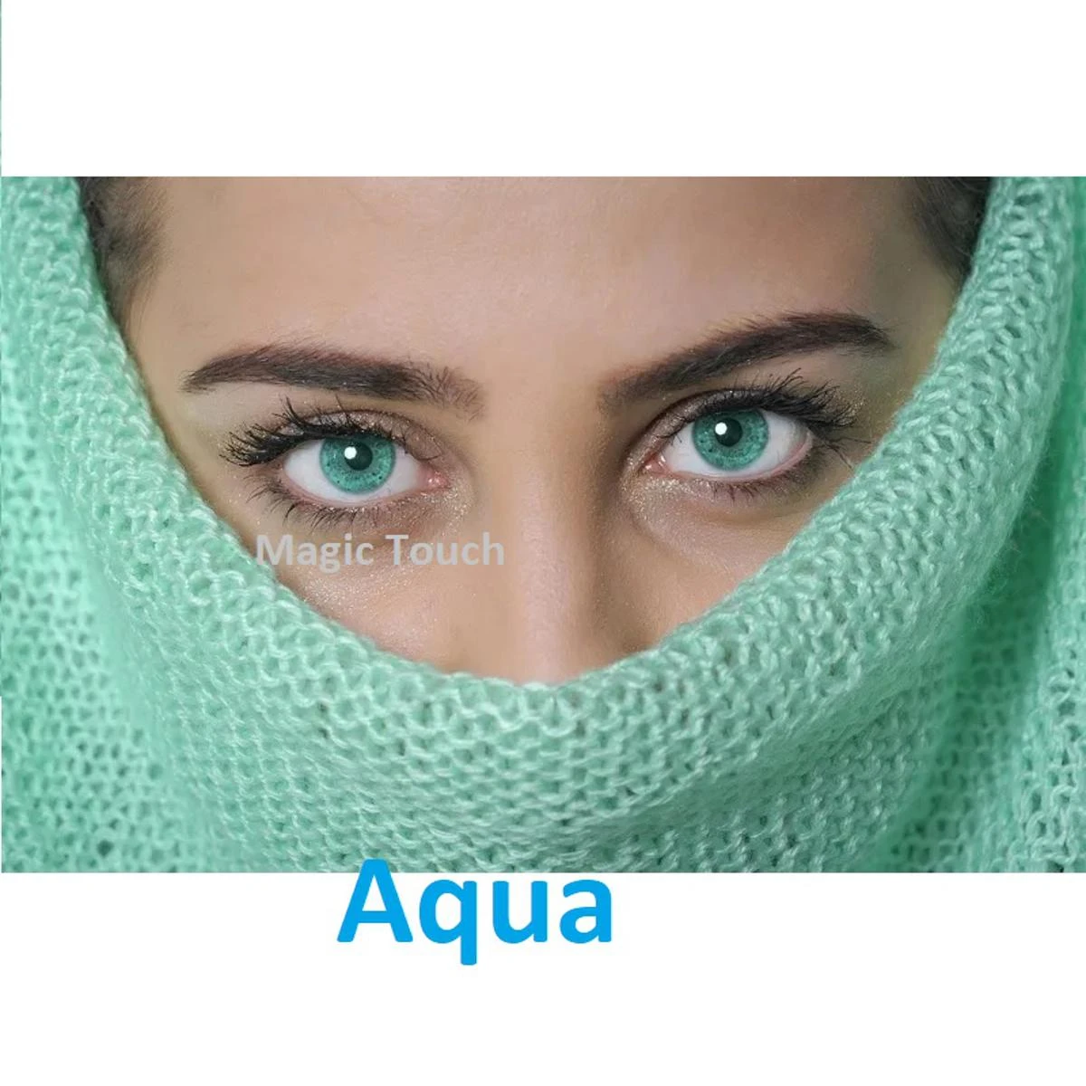 Pair of aqua Contact Lenses with container and solution For Boys and Girls Daily Use price in Pakistan