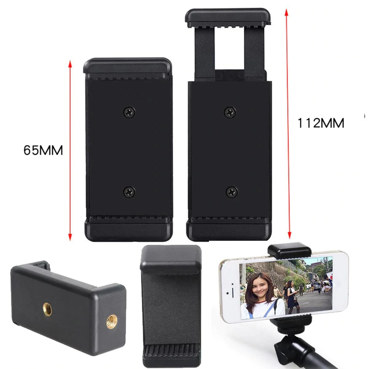 Fancy Universal Screw Hole Mobile Phone Holder Clip Bracket Holder for Smartphone Ring Light Tripod Monopod Mount Stand-Mobile price in Pakistan
