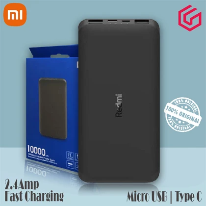 Mi Redmi Power Bank 10000 mAh Power Bank – Model PB100LZM Fast Charging Global Version – Dual USB Port Battery Charger Bank – Black price in Pakistan