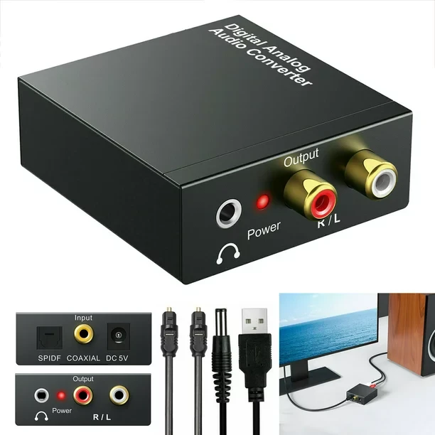 3.5mm Digital Coax Optical SPDIF Toslink to Analog RCA Audio Adapter Converter price in Pakistan