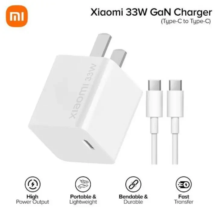 Xiaomi GAN Charger Portable 33W Type C USB Charger adapter USEU Mini Size Quick Charge price in Pakistan
