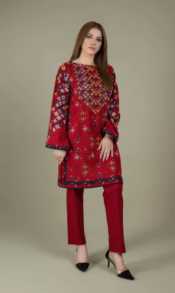 Kayseria – 2PC Linen Embroidered Shirt With Dyed Trouser price in Pakistan