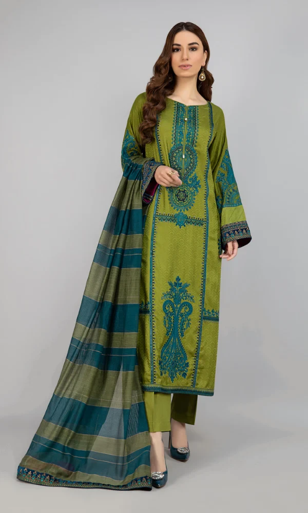 Maria B. – 3PC Linen Heavy Embroidered Shirt With Embroidered Dupatta price in Pakistan