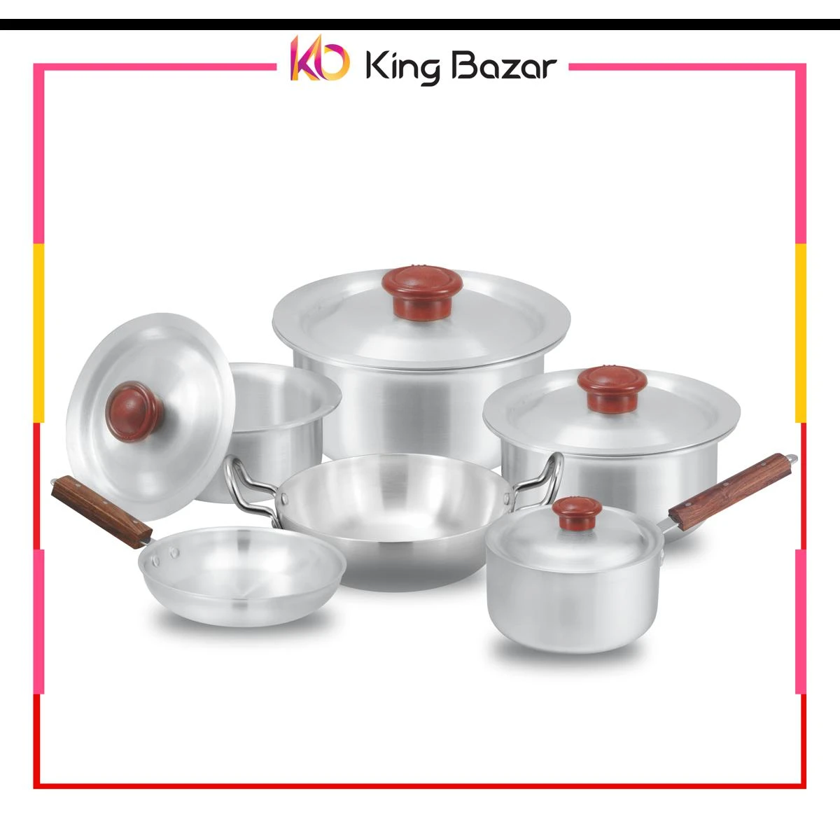 Baby Pot Set small Alluminium With Metal Finish – 6 Pc Set price in Pakistan
