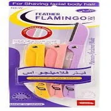 Pack Of 3- Feather Flamingo Facial Razor for Face, Eyebrows & Body shaving | 3-Piece Facial Touch-up Razor | Flamingo Facial Razors for Face, Eyebrows & Body Hair Removal | Facial Razors for Body, Face, Eyebrows Hair Removal price in Pakistan