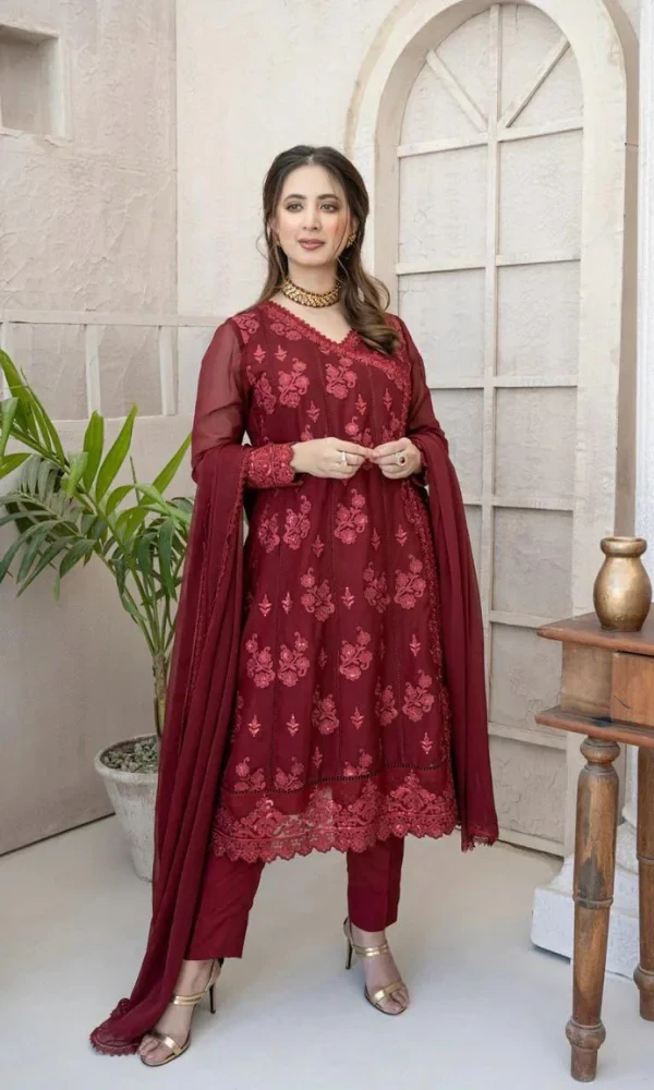 Maria.B – 3PC Embroidered Summer Suit price in Pakistan