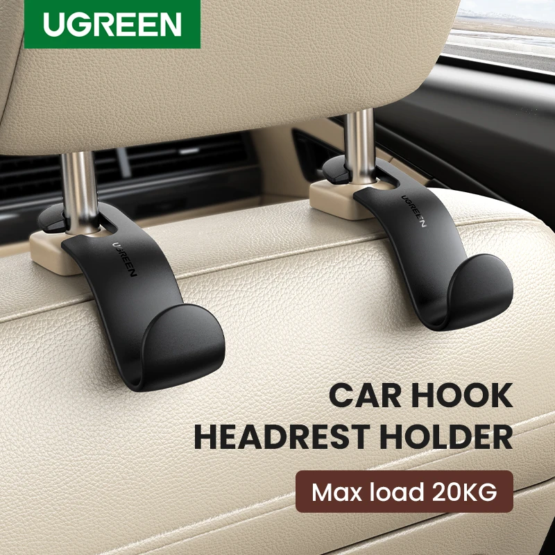 Ugreen 2pcs Car Holder In Car Adjustable Backseat Headrest Hanger Hooks for Cloth Grocery Bag Purse Organizer Storage Car Hook price in Pakistan
