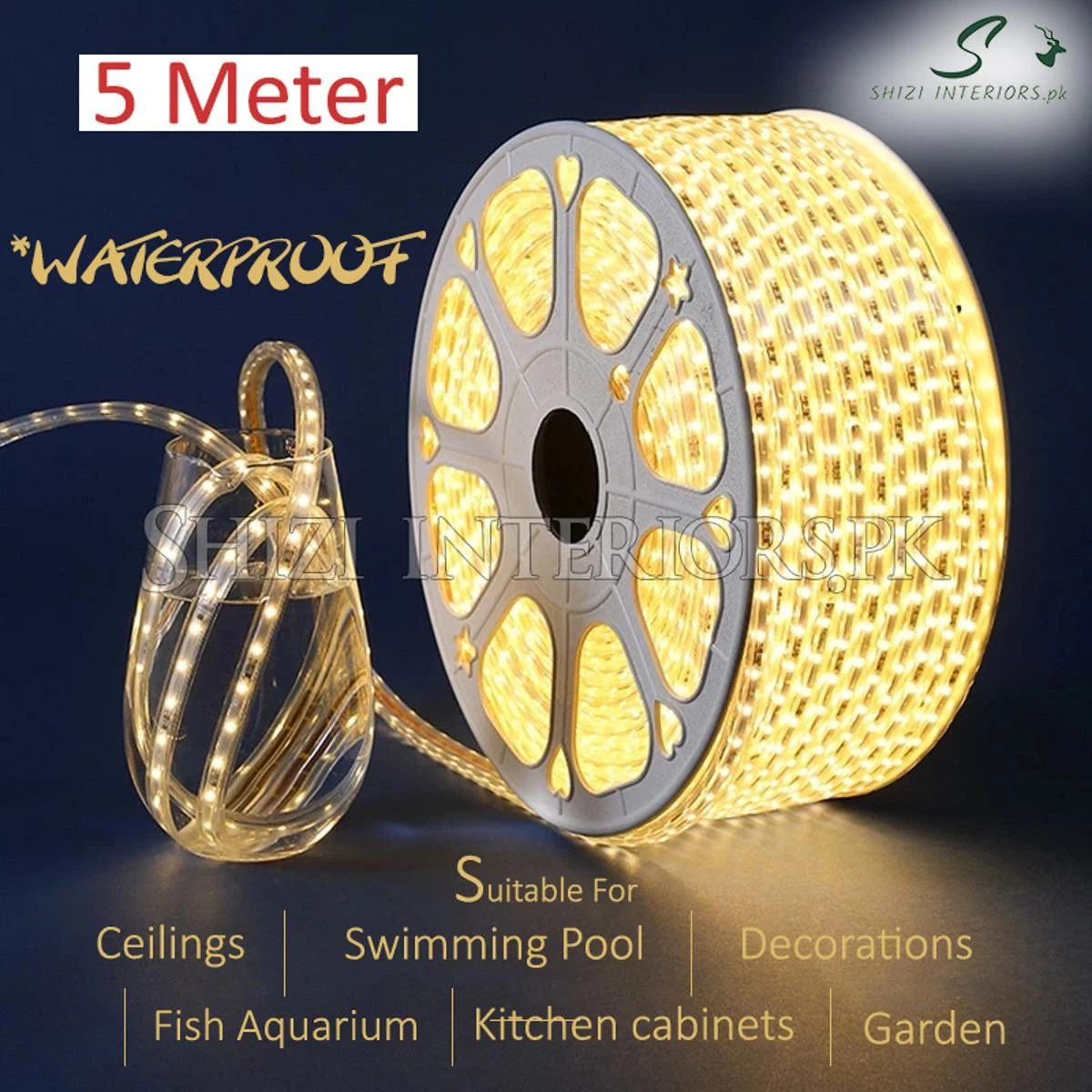 Shizi 5 Meter to 70 Meter Led Strip Rope light One Color Waterproof – Eu Plug 108 price in Pakistan