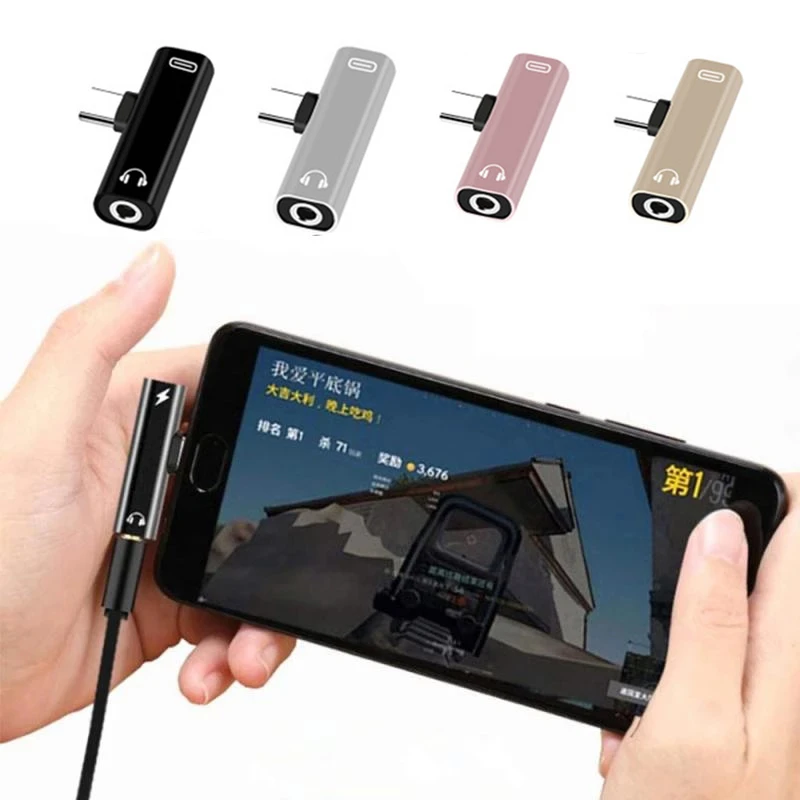 Universal 2 In 1 Dual Type C To USBC 3.5mm Jack Headphone Audio Charger Aux Adapter Splitter Converter for Xiaomi Huawei Phone price in Pakistan