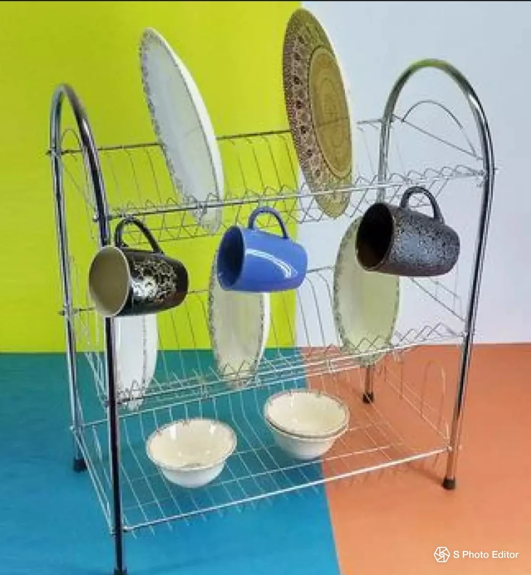 Stainless steel dish rack crockery stand 4 rows price in Pakistan