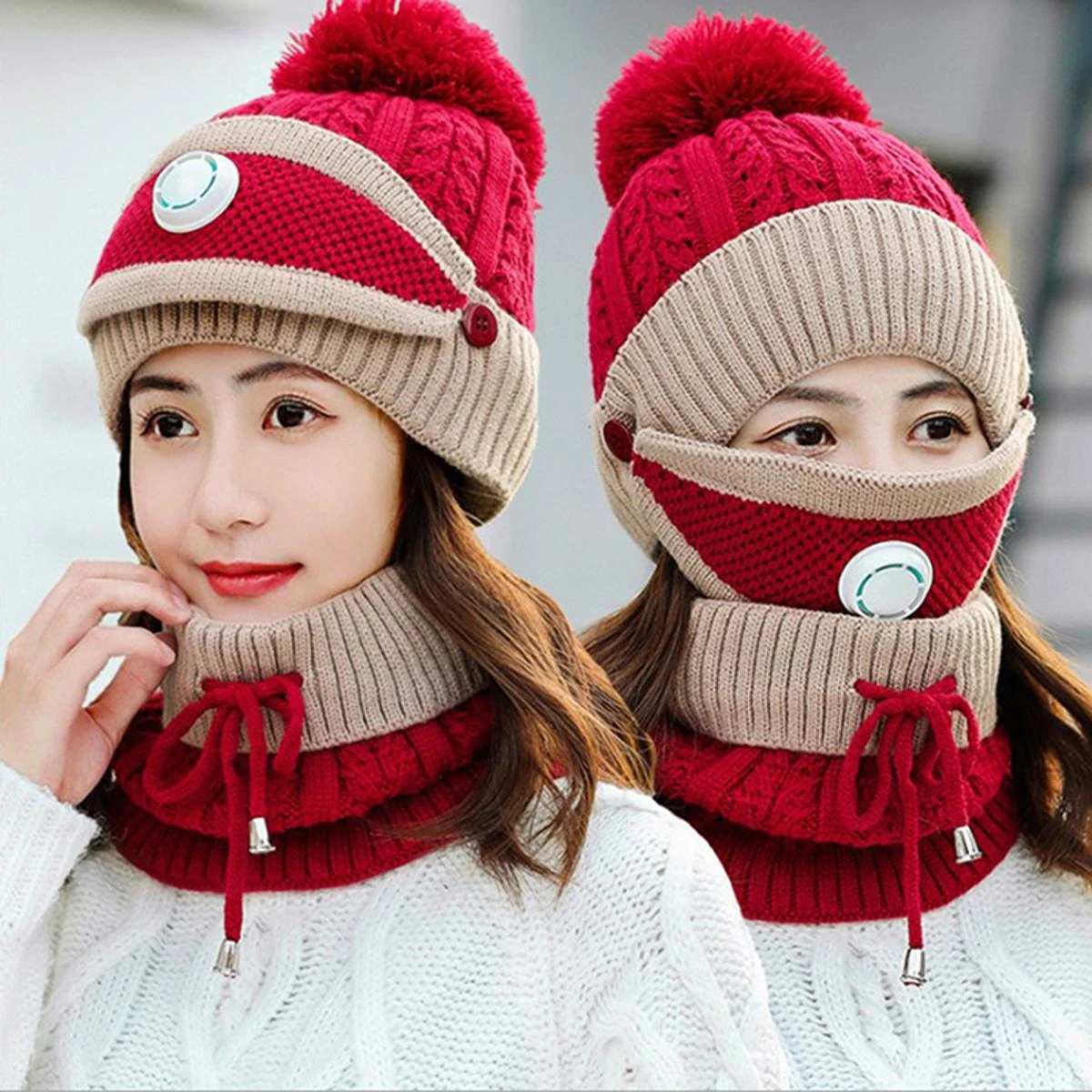 Winter Ladies Soft Fleece Cap, Scarf and Face Mask Set price in Pakistan