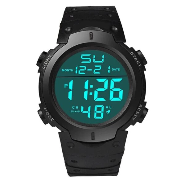 Bindas Collection 100% Waterproof Digital Alarm Watch for Men with Night Mode Light – Black price in Pakistan