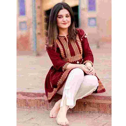 2pc Embroidered Jacket Lawn Shirt With Trouser -BFHA625 (B) price in Pakistan