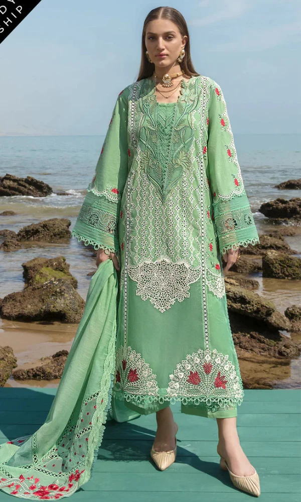 Crimson – 3PC Lawn Embroidered Shirt With Embroidered Organza Dupatta price in Pakistan