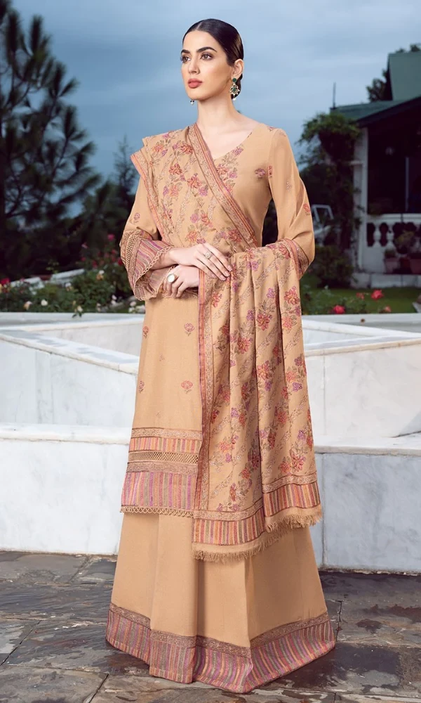 Bareeze – 3PC Gul-Bagh Heavy Embroidered Shirt With Heavy Embroidered Shawl price in Pakistan