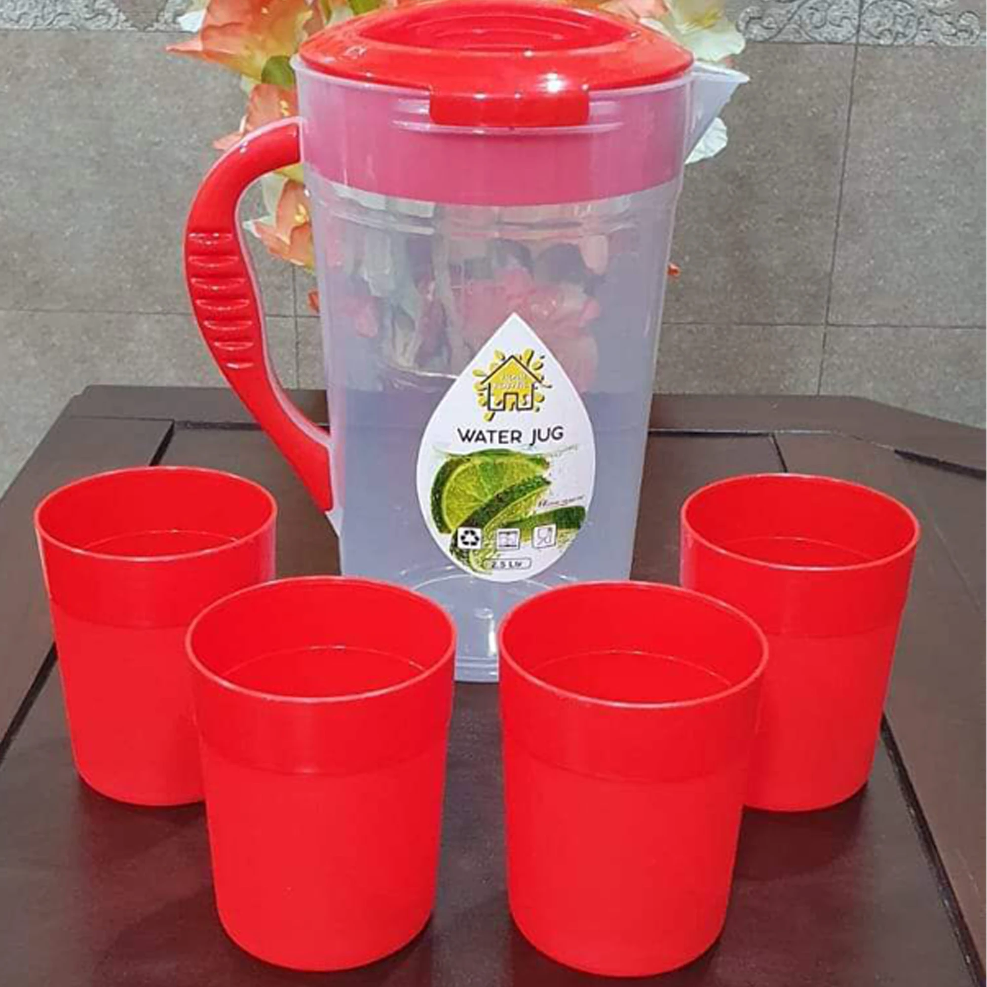 Water Set Jug and Glass Plastic 4 Glass one Jug price in Pakistan