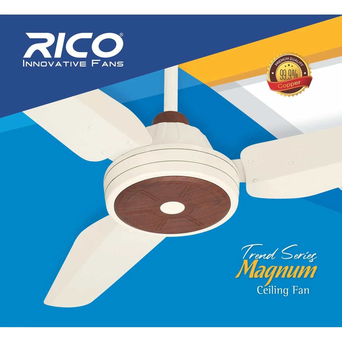 Rico Innovative Ceiling Fan – Magnum Model 56” – 100% Copper Winding price in Pakistan