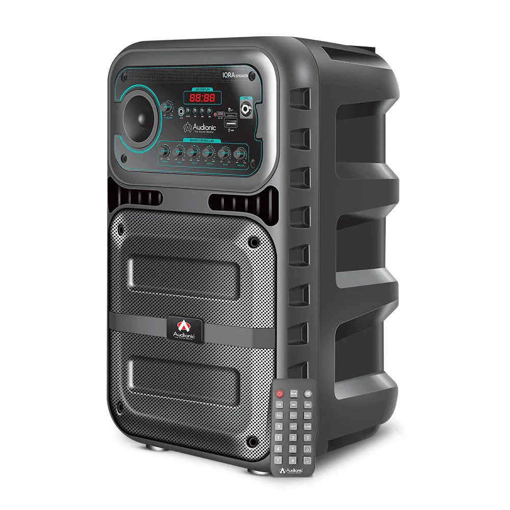 Audionic IQRA Q 20 RECHRAGABLE SPEAKER Wireless Protable Speaker with Wired MIC and Remote Control price in Pakistan